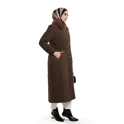 Fur Collar Quilted Coat
