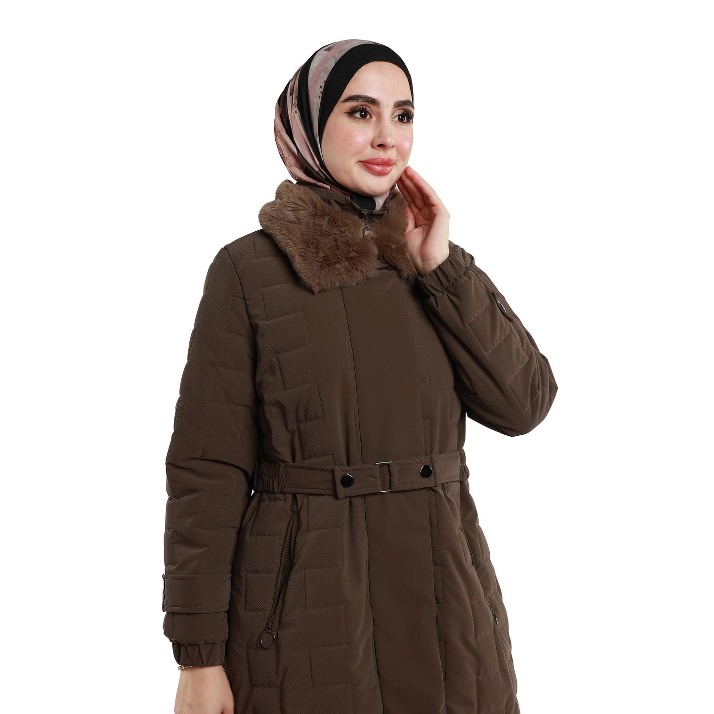 Fur Collar Quilted Coat