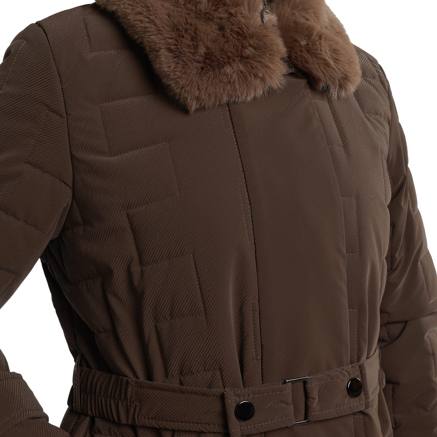Fur Collar Quilted Coat