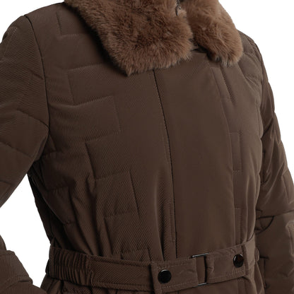 Fur Collar Quilted Coat