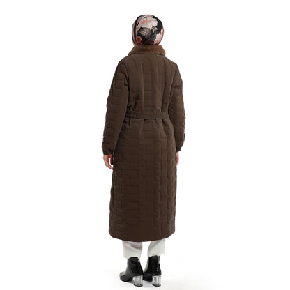 Fur Collar Quilted Coat