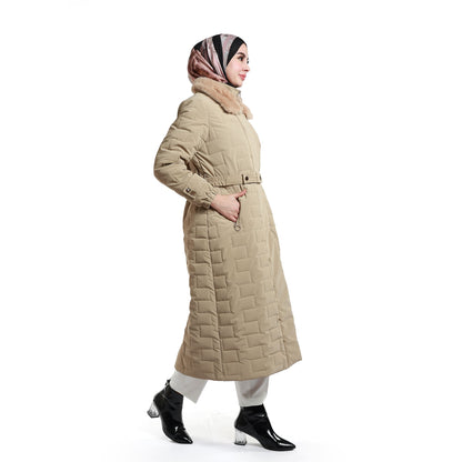 Fur Collar Quilted Coat