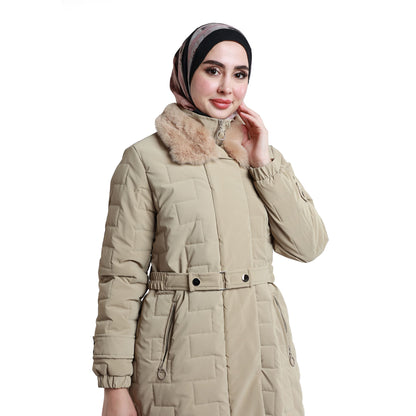 Fur Collar Quilted Coat