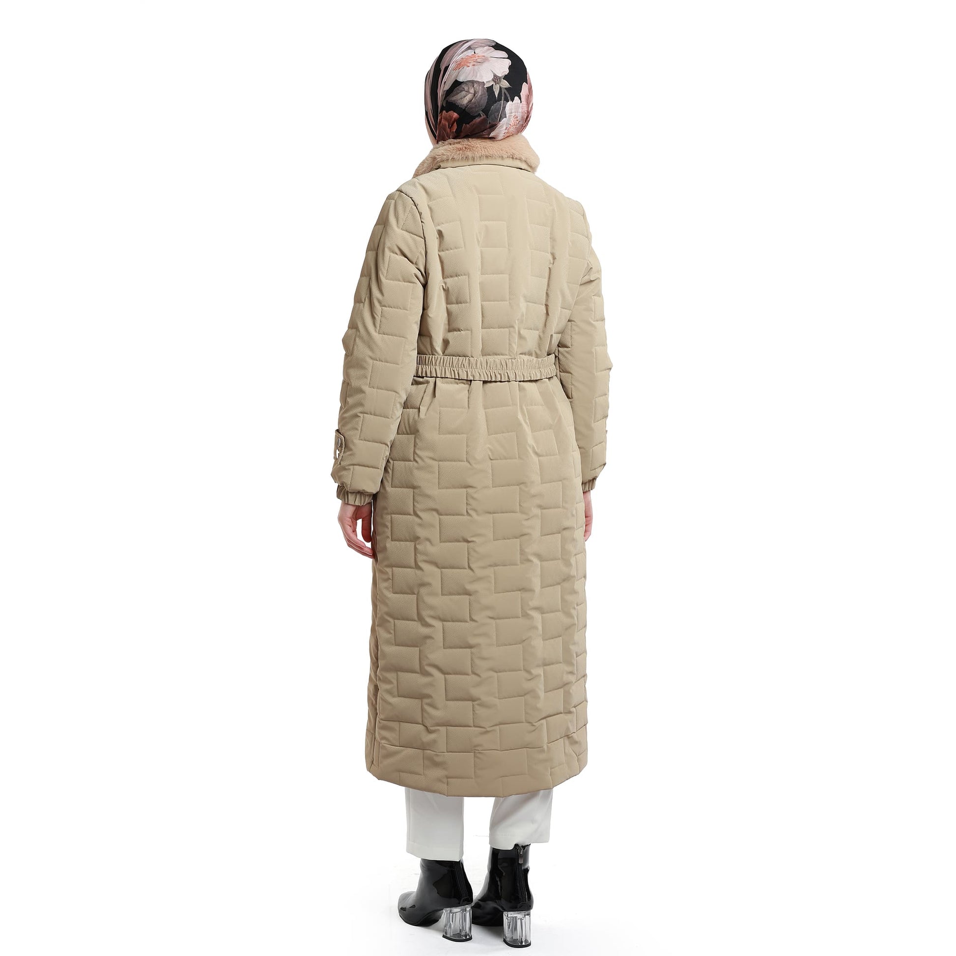 Fur Collar Quilted Coat