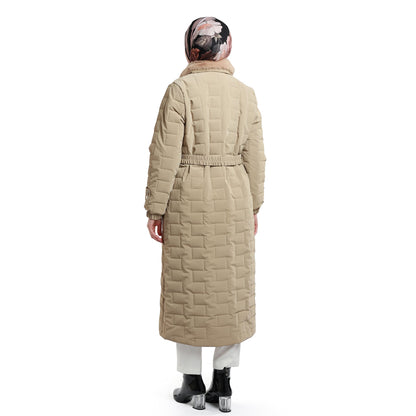Fur Collar Quilted Coat