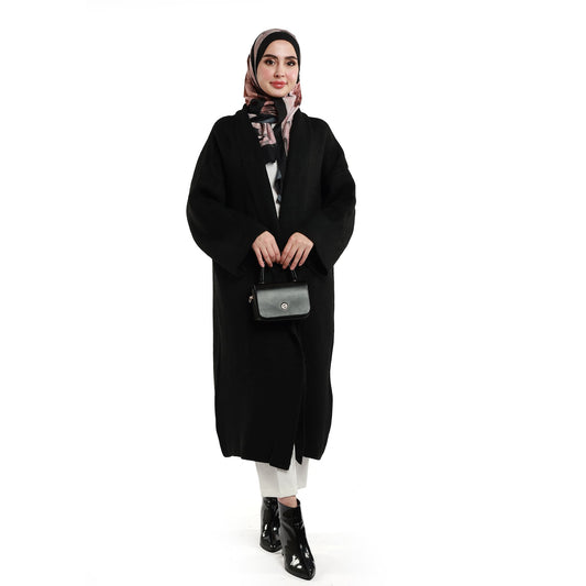 Shawl Collar Long Knit Cardigan