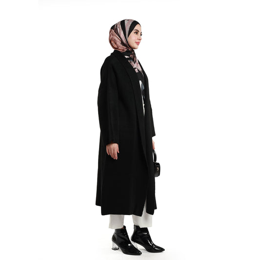 Shawl Collar Long Knit Cardigan