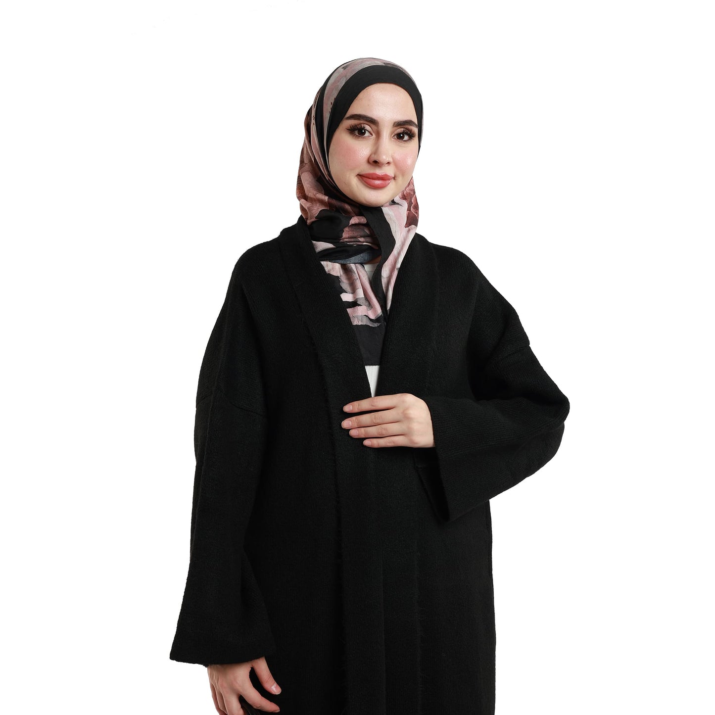 Shawl Collar Long Knit Cardigan