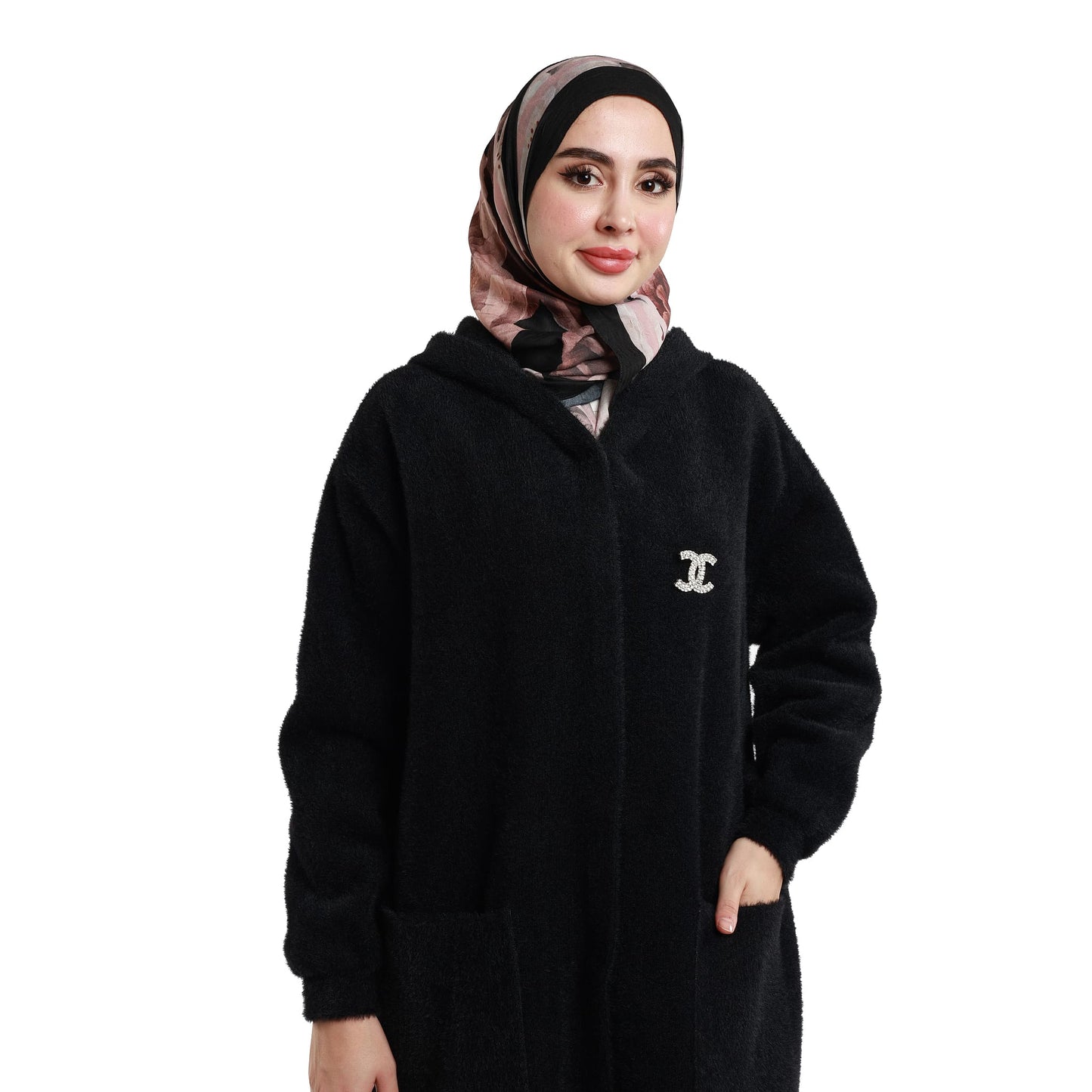 Thick Hooded Long Cardigan