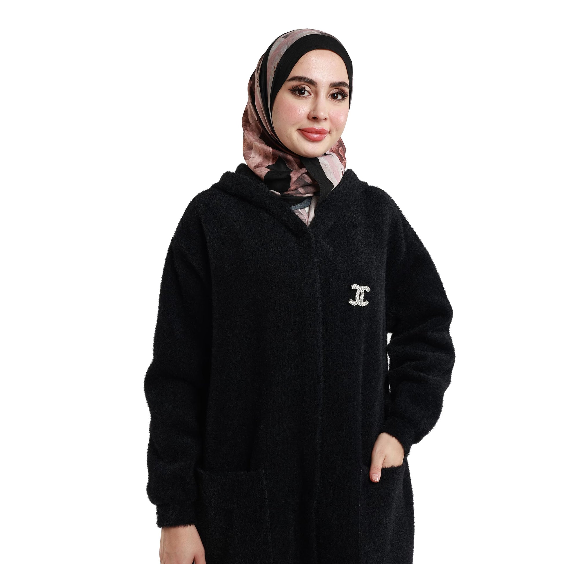 Thick Hooded Long Cardigan