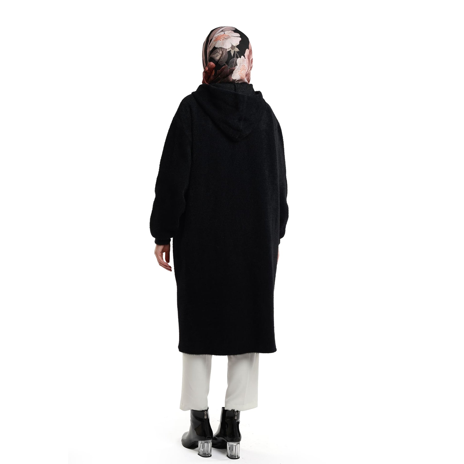 Thick Hooded Long Cardigan