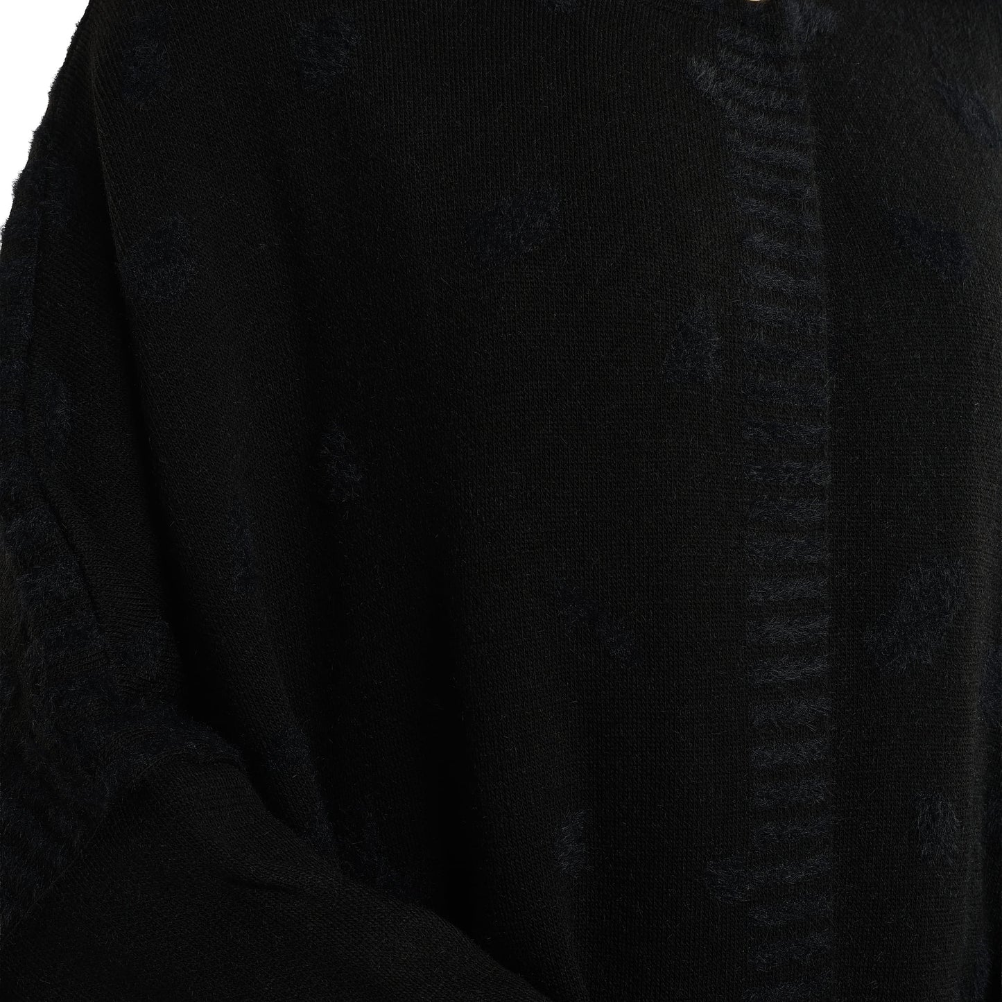 Relaxed Stand Collar Poncho Knit Cardigan