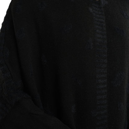 Relaxed Stand Collar Poncho Knit Cardigan