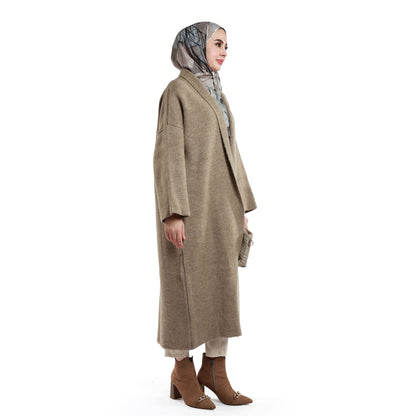 Shawl Collar Long Knit Cardigan