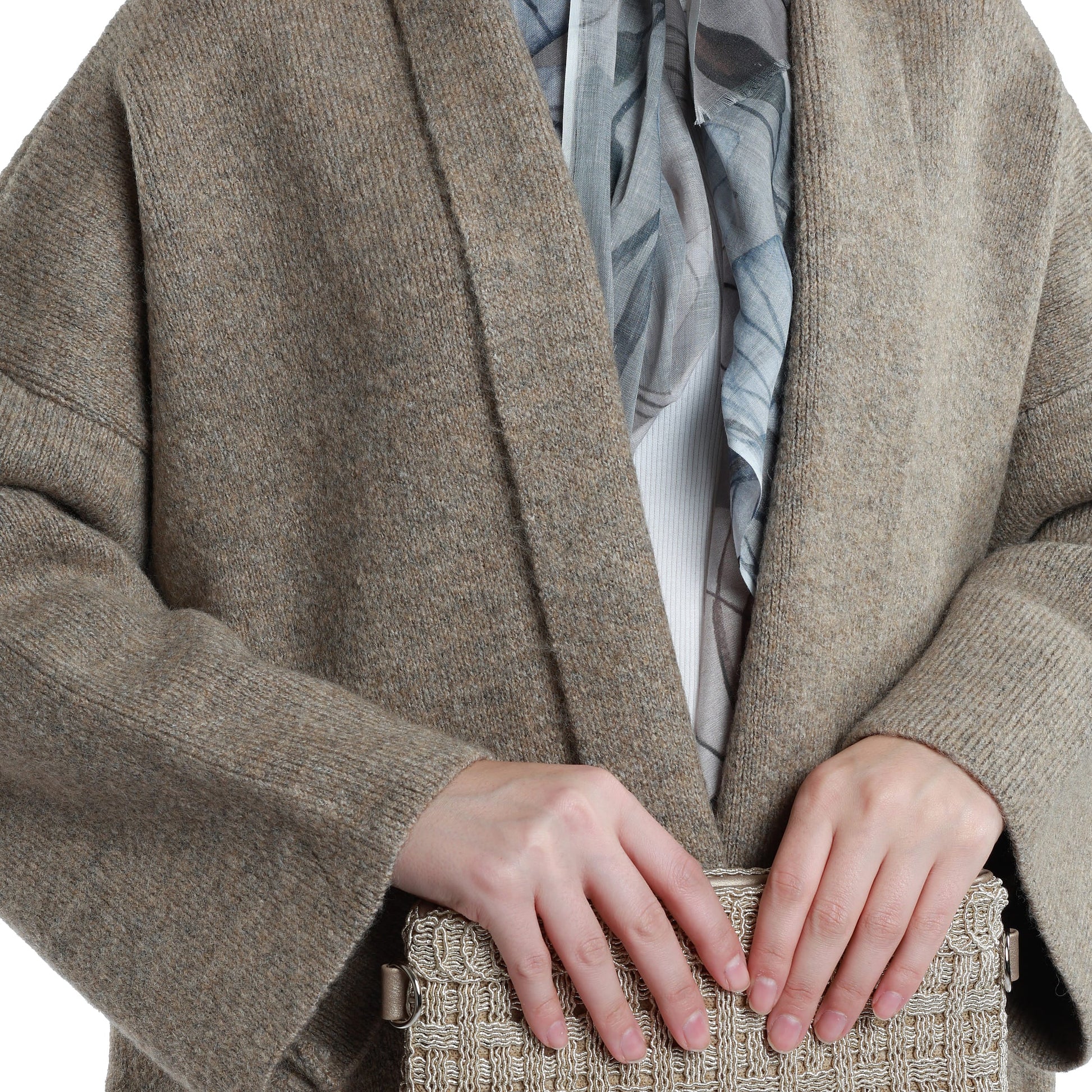 Shawl Collar Long Knit Cardigan