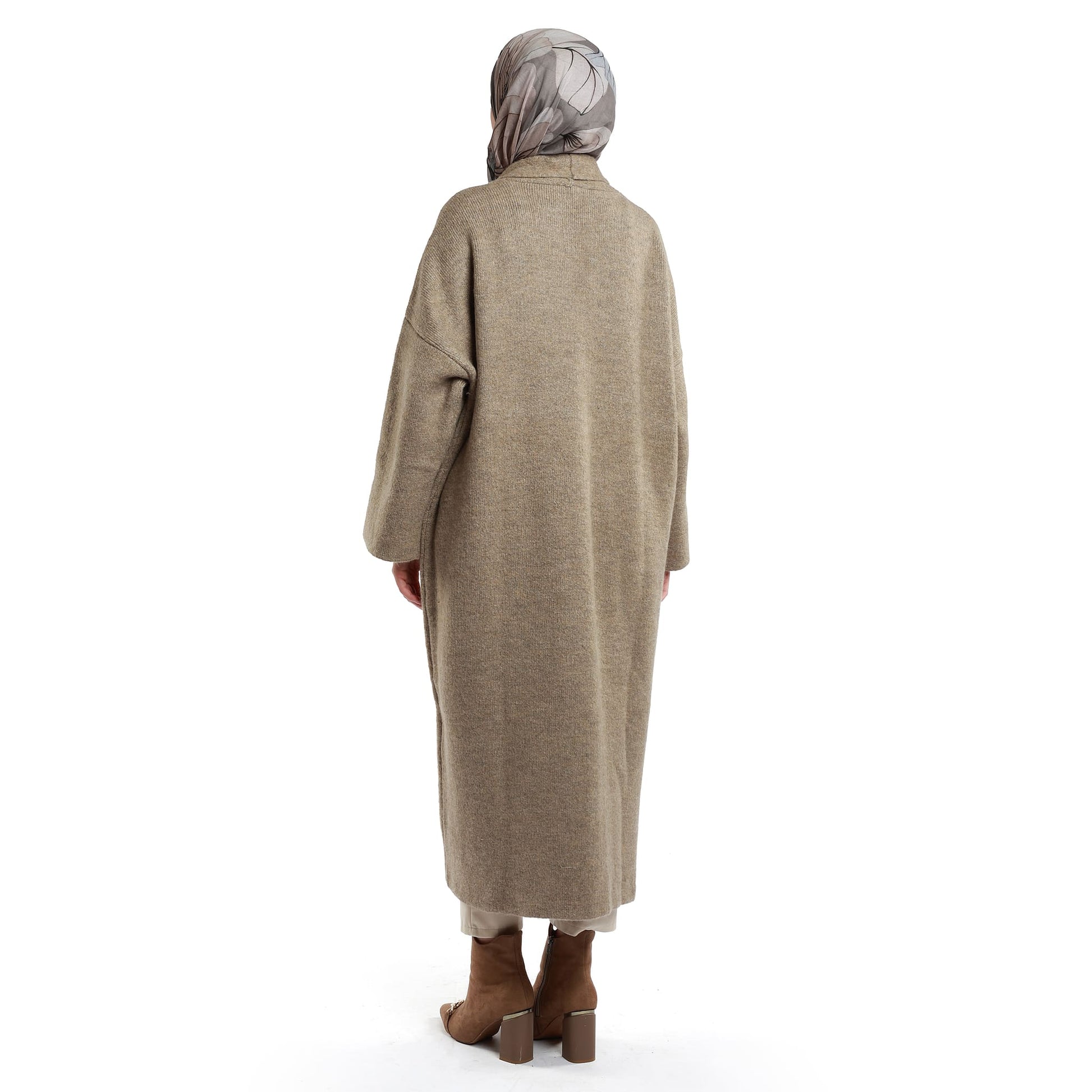 Shawl Collar Long Knit Cardigan
