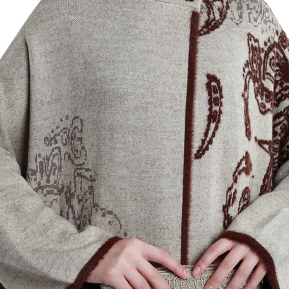 Patterned Long Relaxed Knit Cardigan
