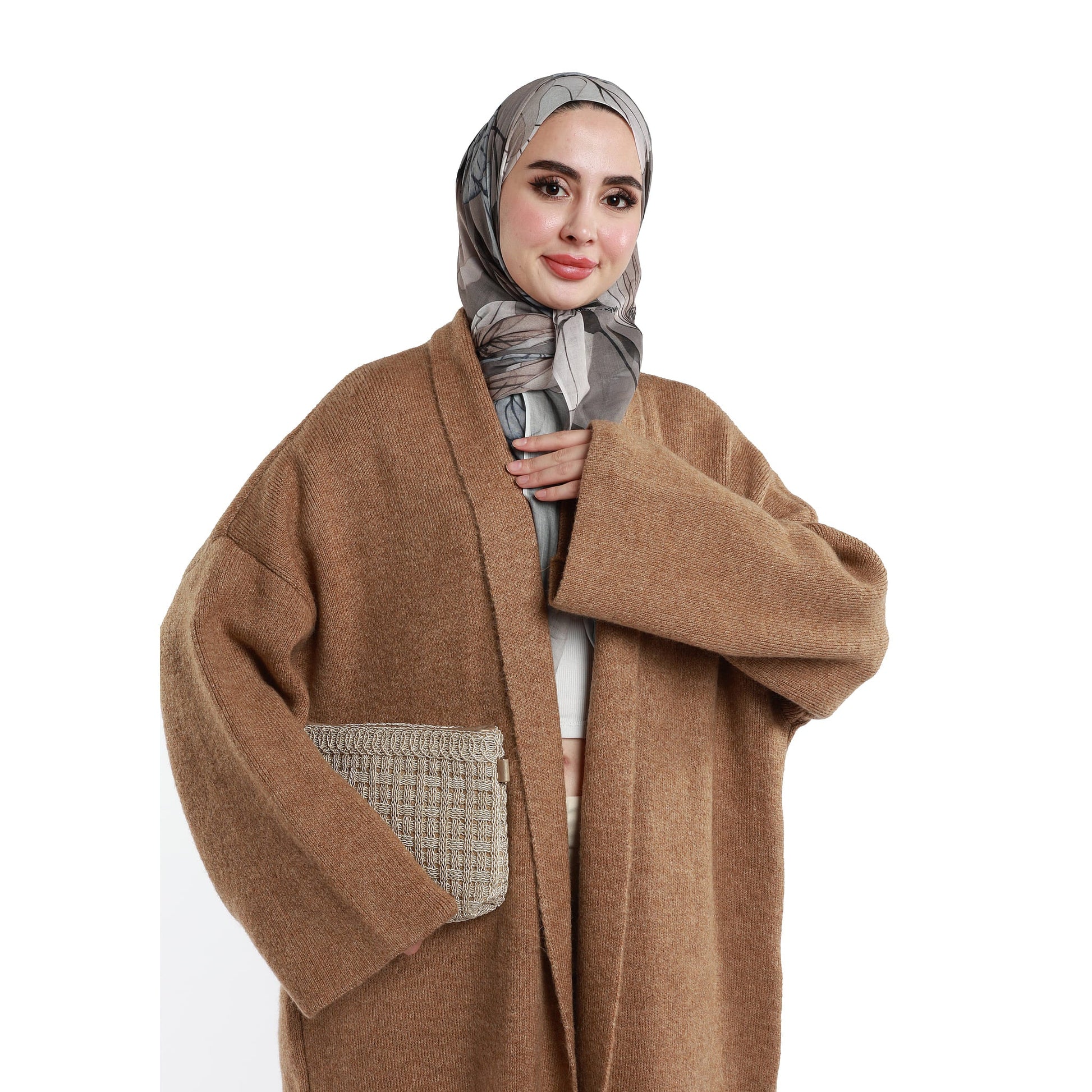 Shawl Collar Long Knit Cardigan