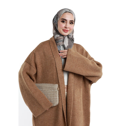 Shawl Collar Long Knit Cardigan