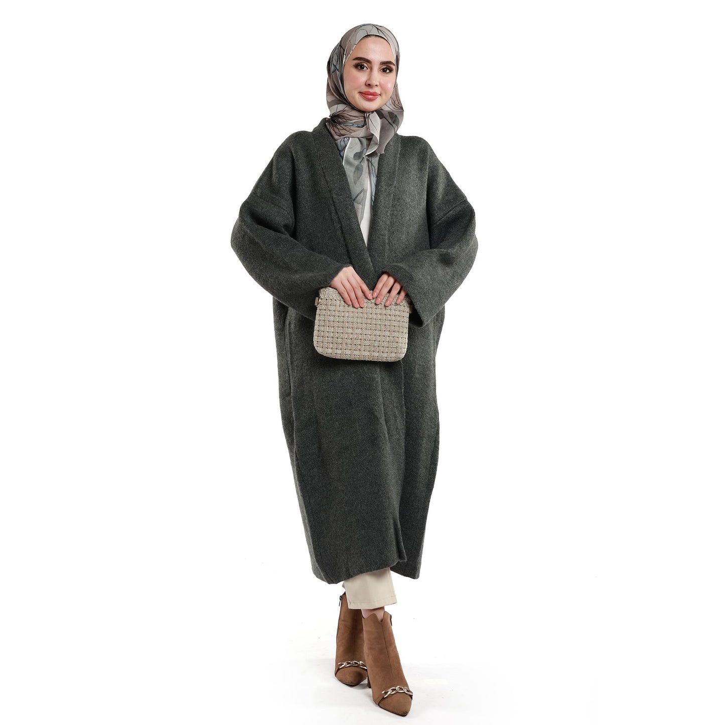 Shawl Collar Long Knit Cardigan