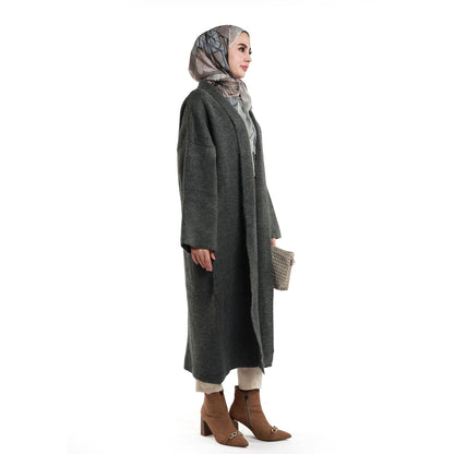 Shawl Collar Long Knit Cardigan