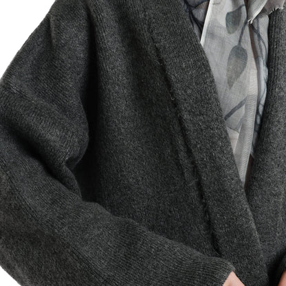 Shawl Collar Long Knit Cardigan