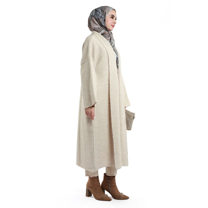 Shawl Collar Long Knit Cardigan