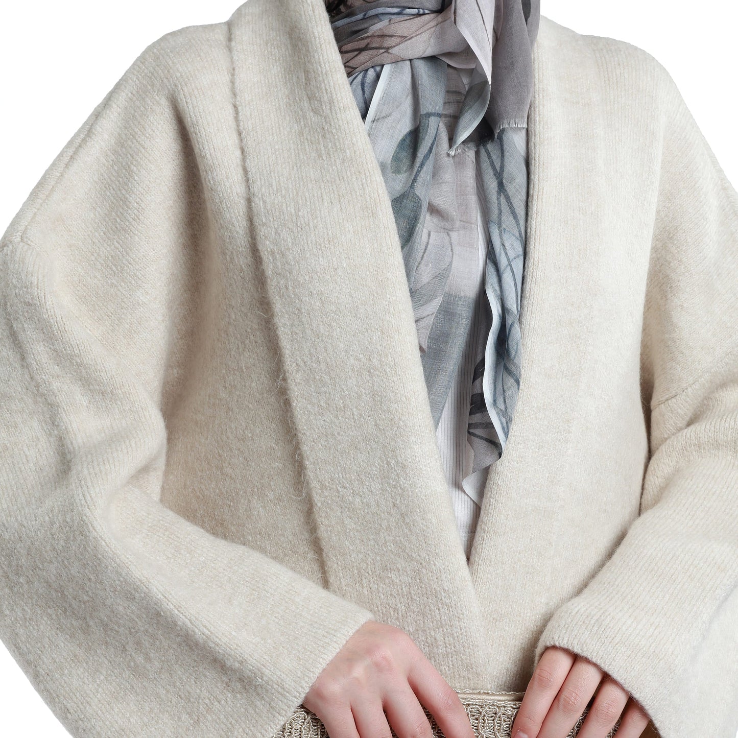 Shawl Collar Long Knit Cardigan