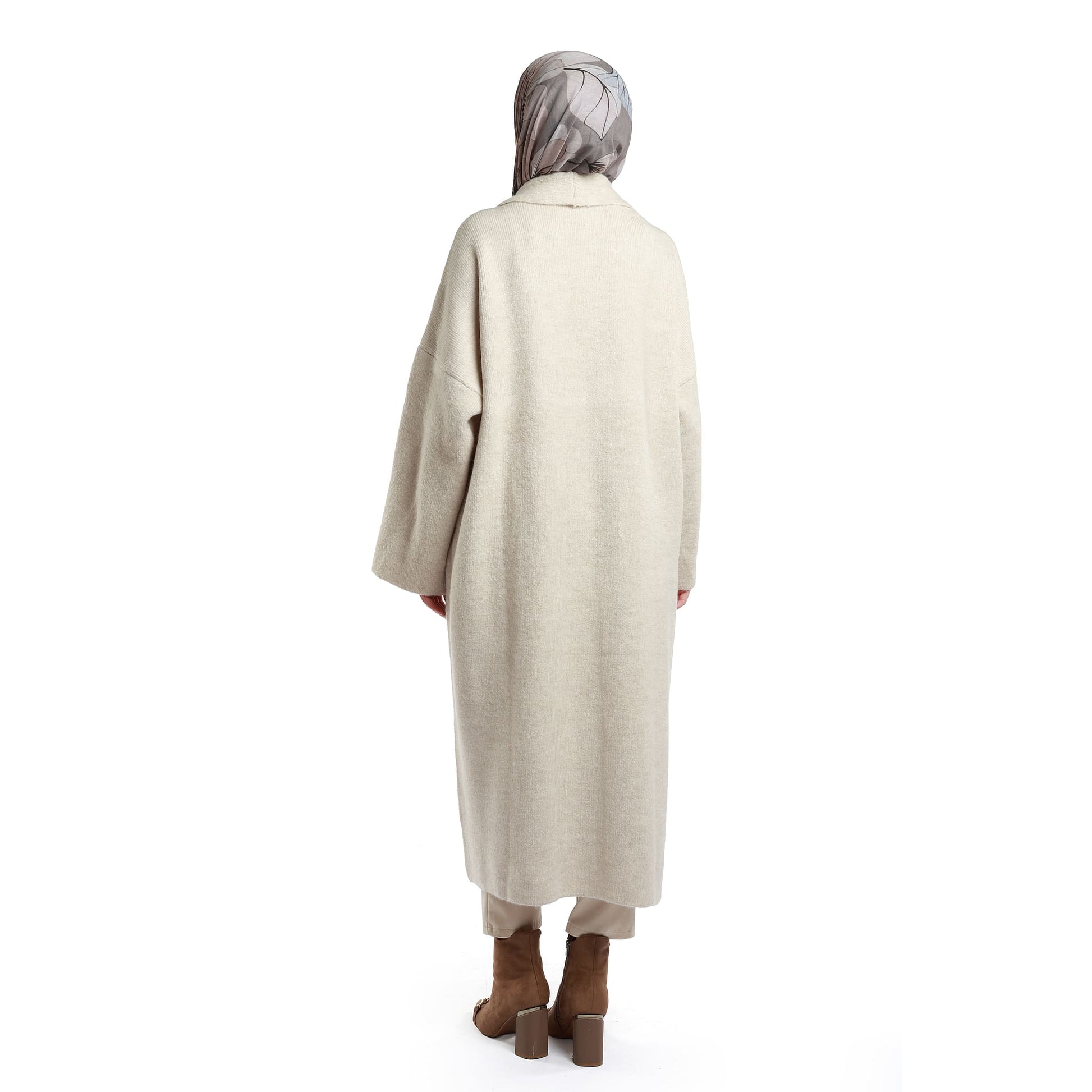 Shawl Collar Long Knit Cardigan