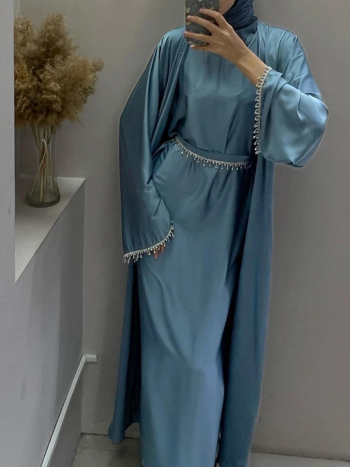 Sanya Abaya With Crystal Chain