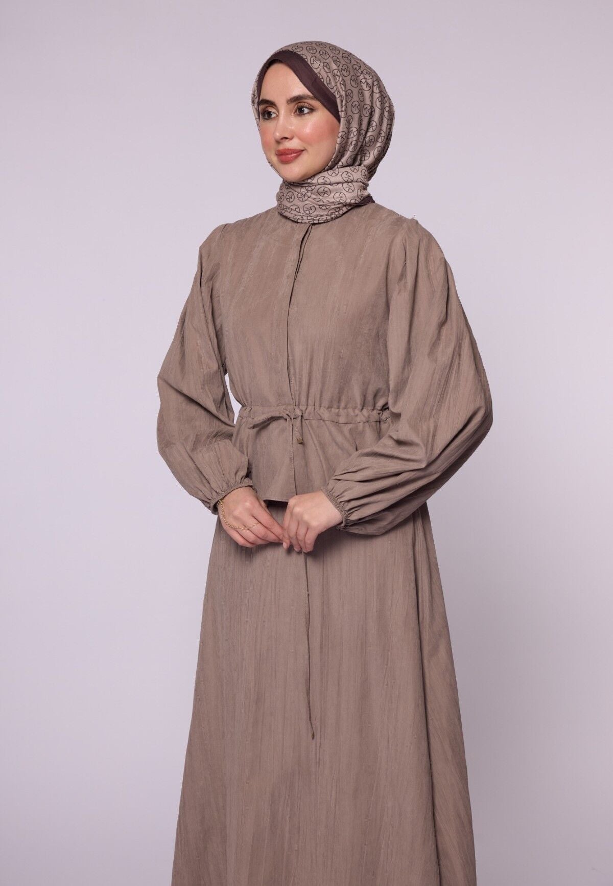 Gathered Waist Belted Skirt Set