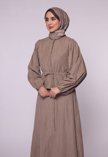 Gathered Waist Belted Skirt Set