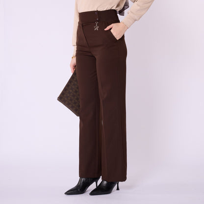 Wide Leg Pants With Accessory Detail