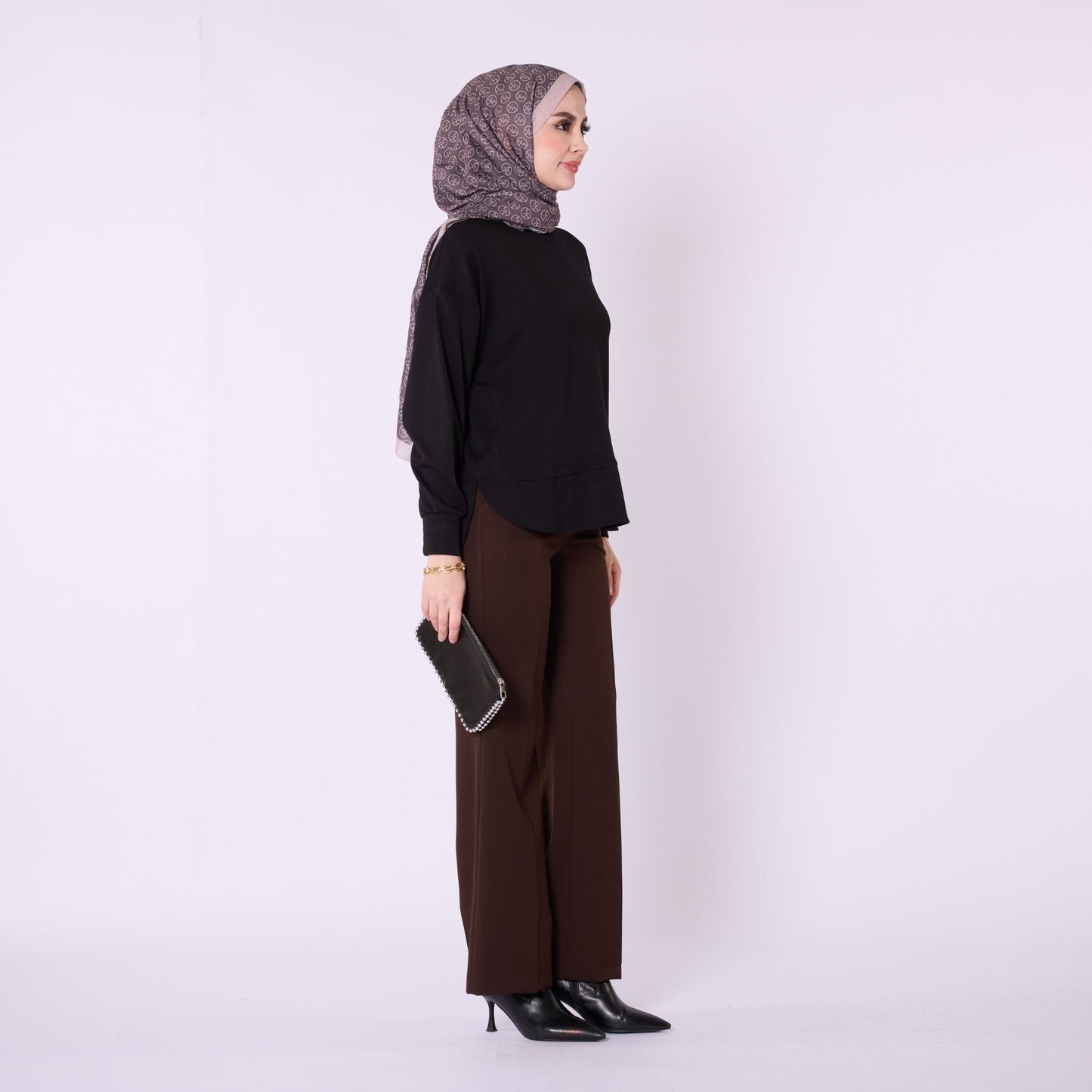 Relaxed Fit Crew Neck Plain Tunic