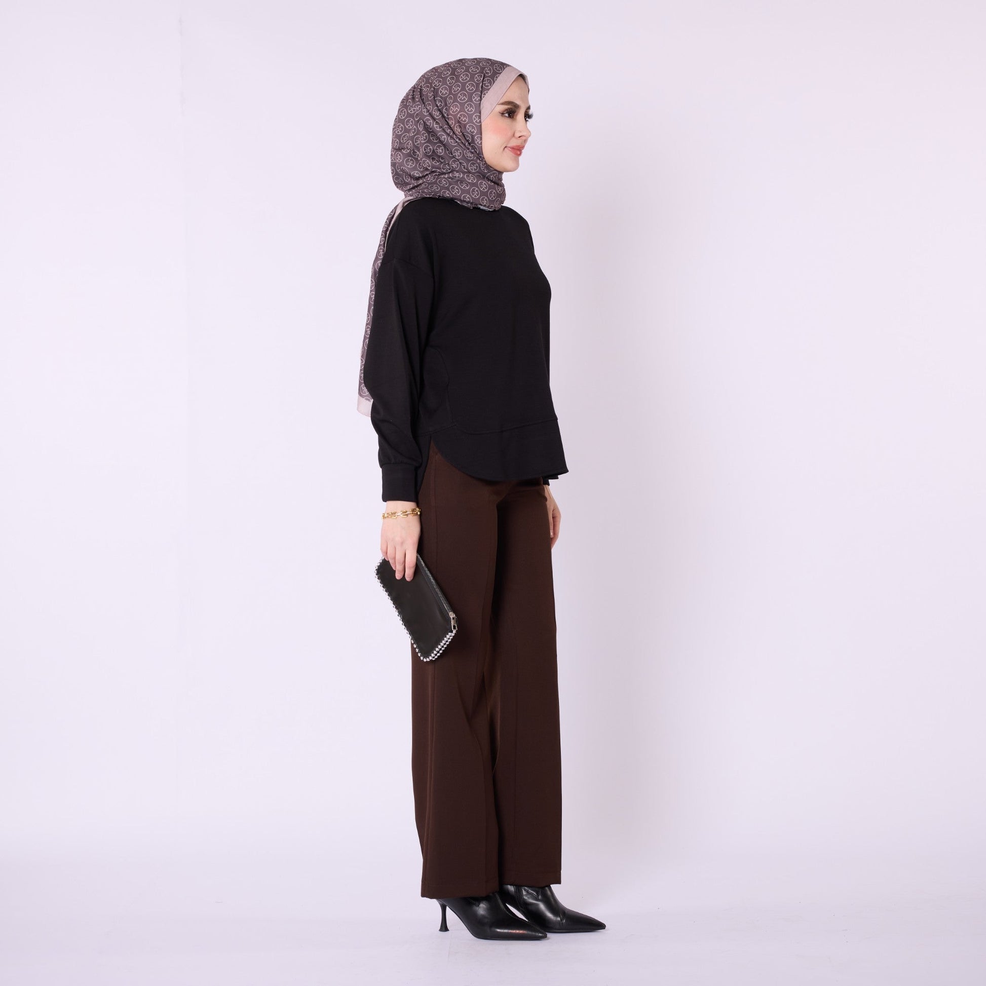 Relaxed Fit Crew Neck Plain Tunic