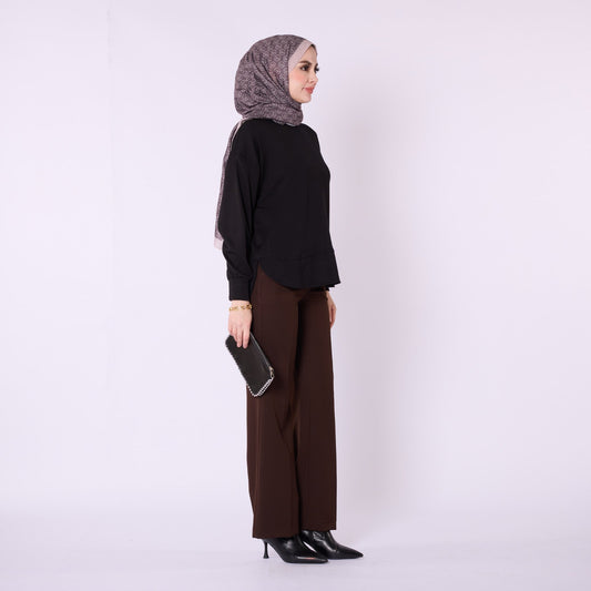 Relaxed Fit Crew Neck Plain Tunic