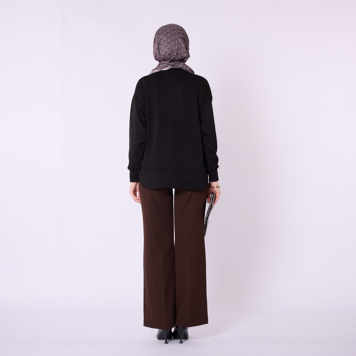 Relaxed Fit Crew Neck Plain Tunic
