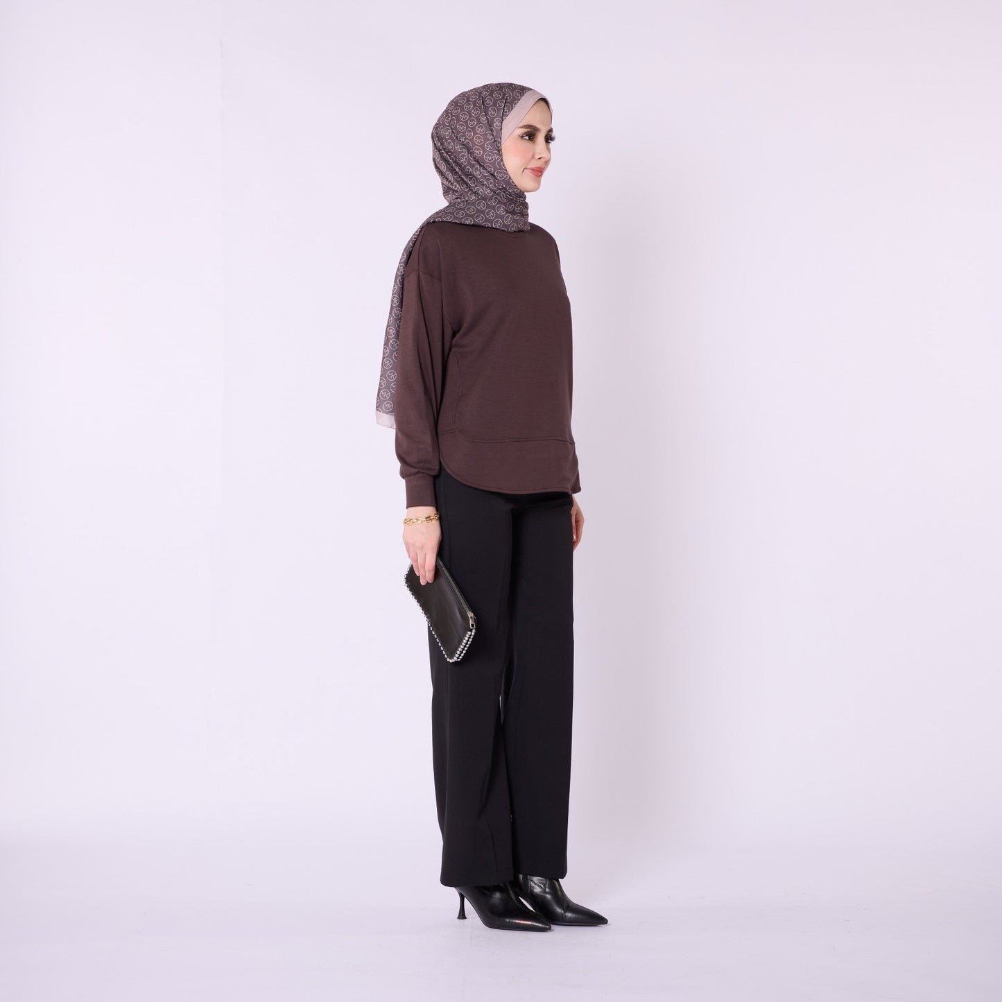 Relaxed Fit Crew Neck Plain Tunic