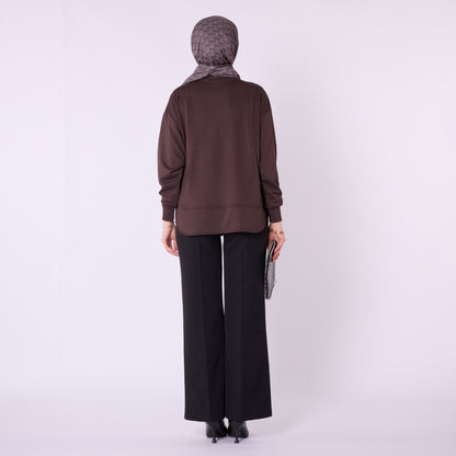 Relaxed Fit Crew Neck Plain Tunic