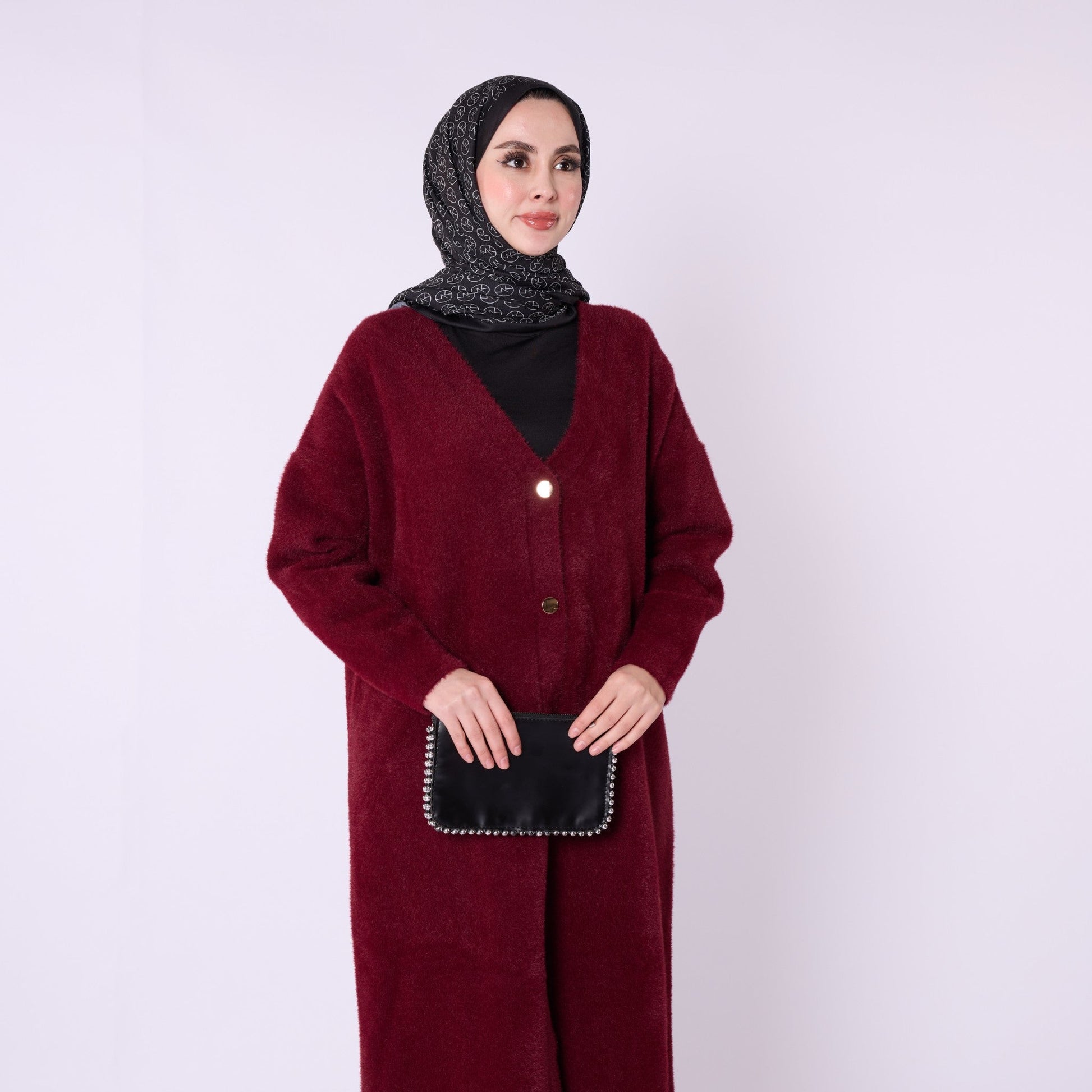 Gold Button Detailed Knitted Cardigan
