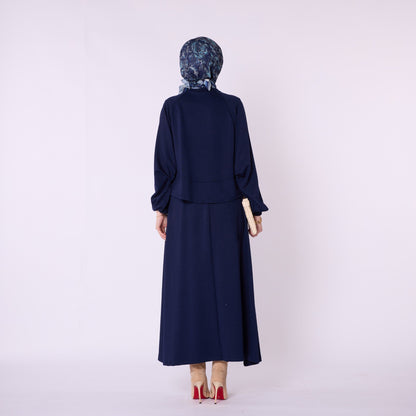 Batwing Sleeve Jersey Two Piece Set With Elastic Waist Skirt