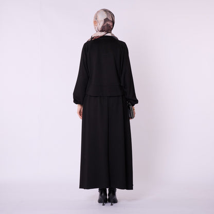 Batwing Sleeve Jersey Two Piece Set With Elastic Waist Skirt