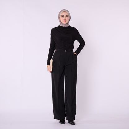Pleated Wide Leg Classic Look Trousers