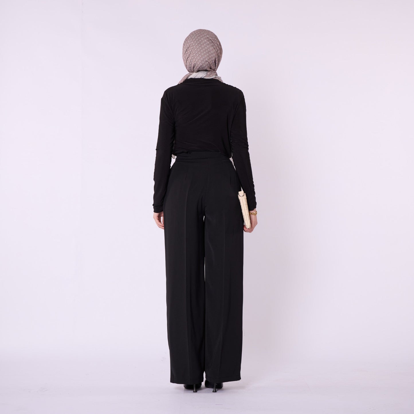 Pleated Wide Leg Classic Look Trousers