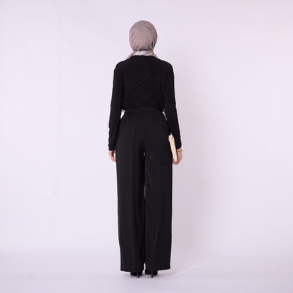 Pleated Wide Leg Classic Look Trousers