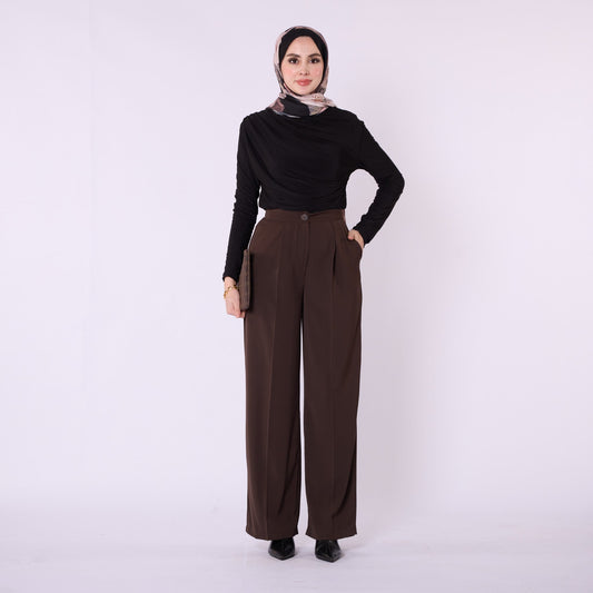 Pleated Wide Leg Classic Look Trousers