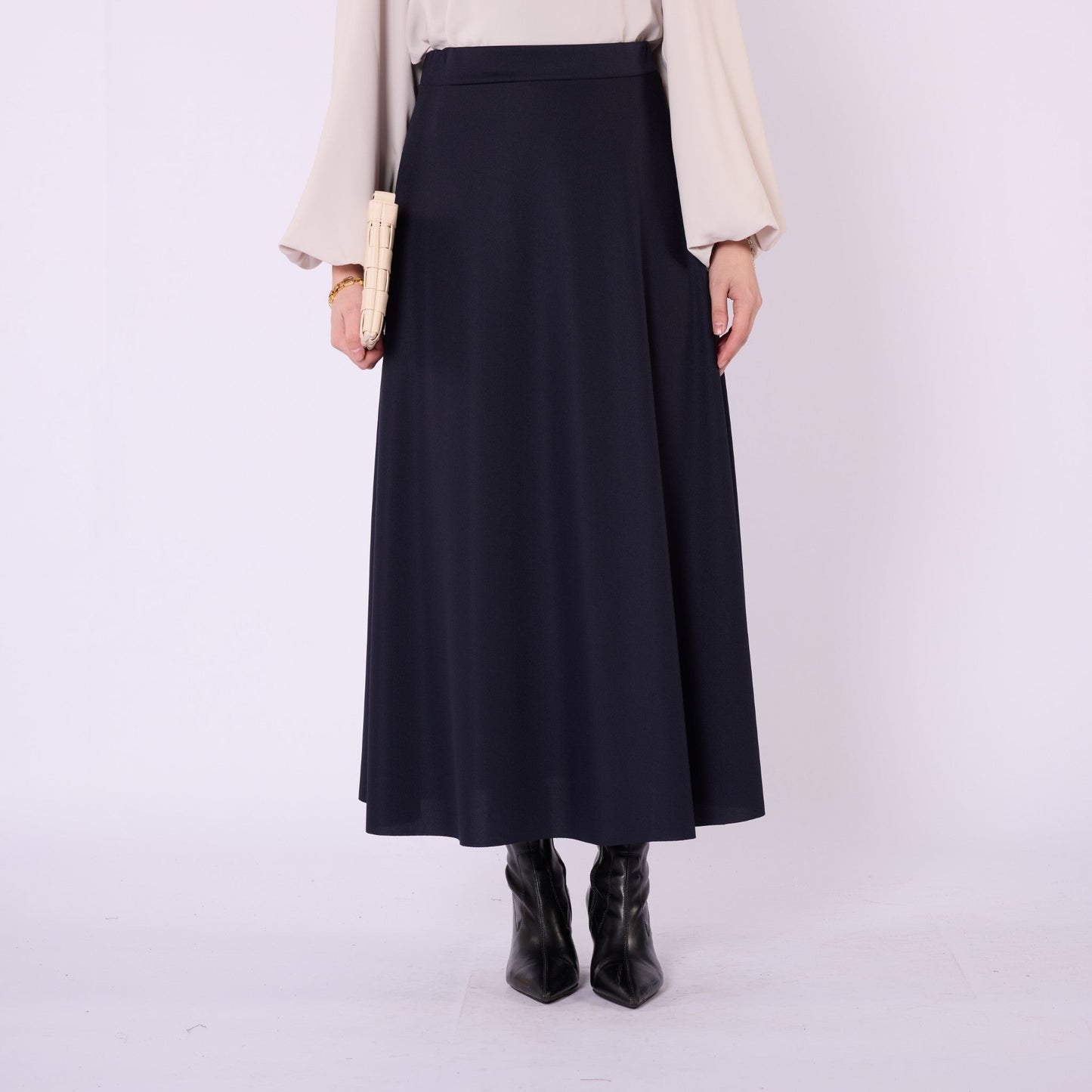 Elastic Waist Straight A Line Winter Skirt