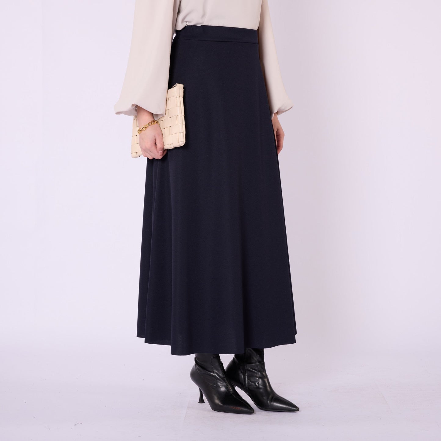 Elastic Waist Straight A Line Winter Skirt