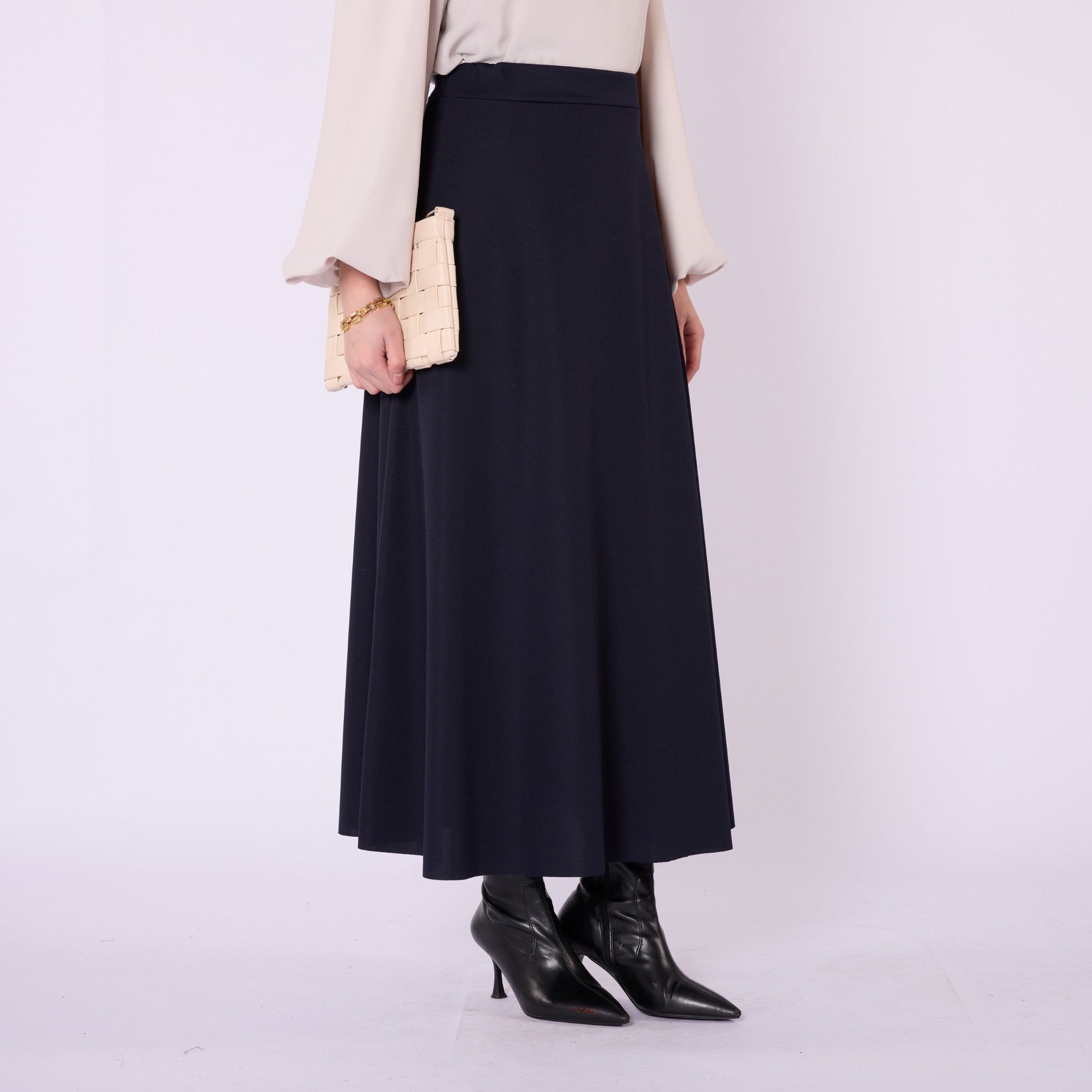 Elastic Waist Straight A Line Winter Skirt
