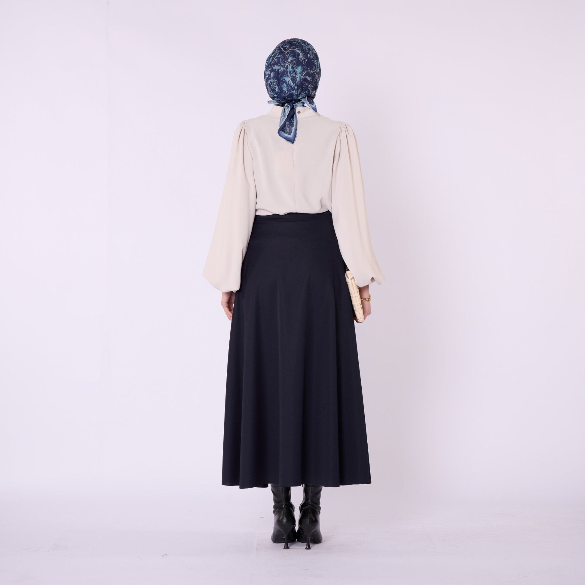 Elastic Waist Straight A Line Winter Skirt